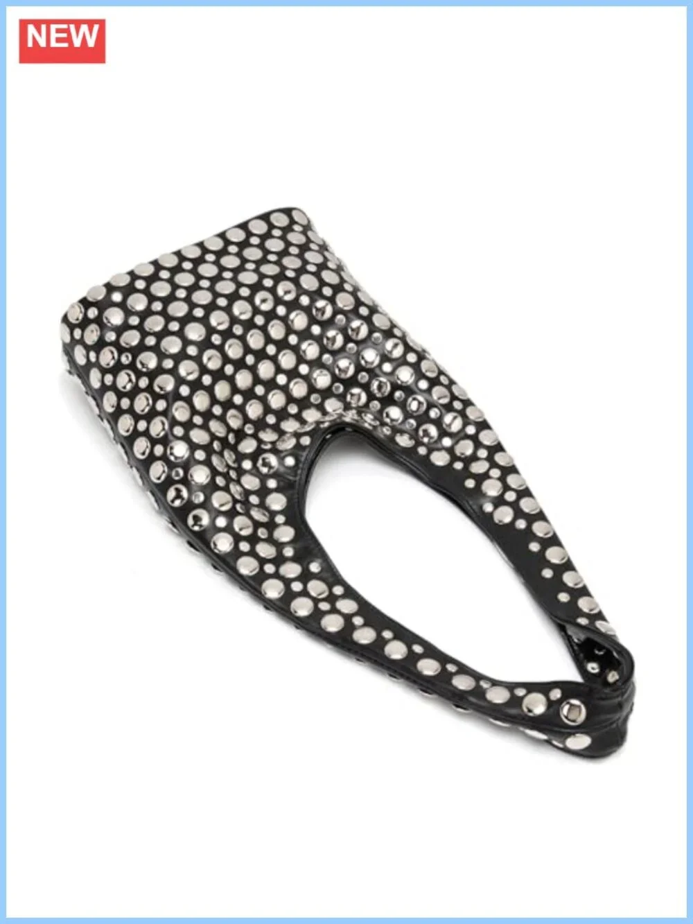 Studded Hobo Bag PU Leather Rivets Bucket Purse for Women